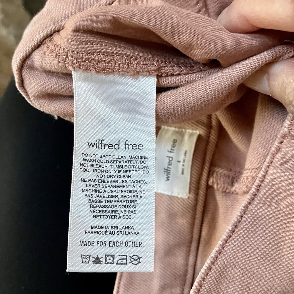 Aritzia Wilfred Free Sz 4 Pants Women's Beige/Pink‎ Cargo Twill Straight Leg - Picture 9 of 11